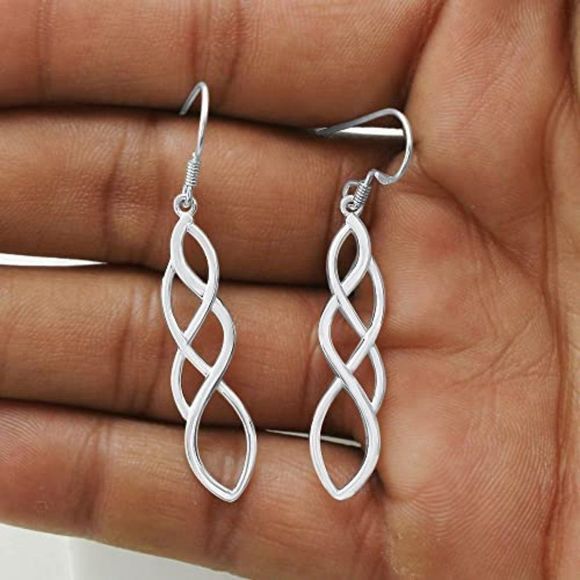 Choice of Celtic Earrings for Women Sterling Silver, Silver Celtic Earrings - Picture 4 of 4